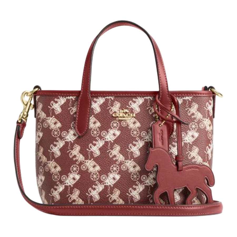 COACH COACH City Artificial Leather Tote One Shoulder Handbag Mini Women's Ruby Red