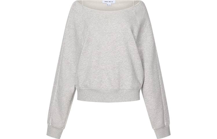 URBAN REVIVO T Shirts Women's Light Gray Heather Gray Boat Neck Other