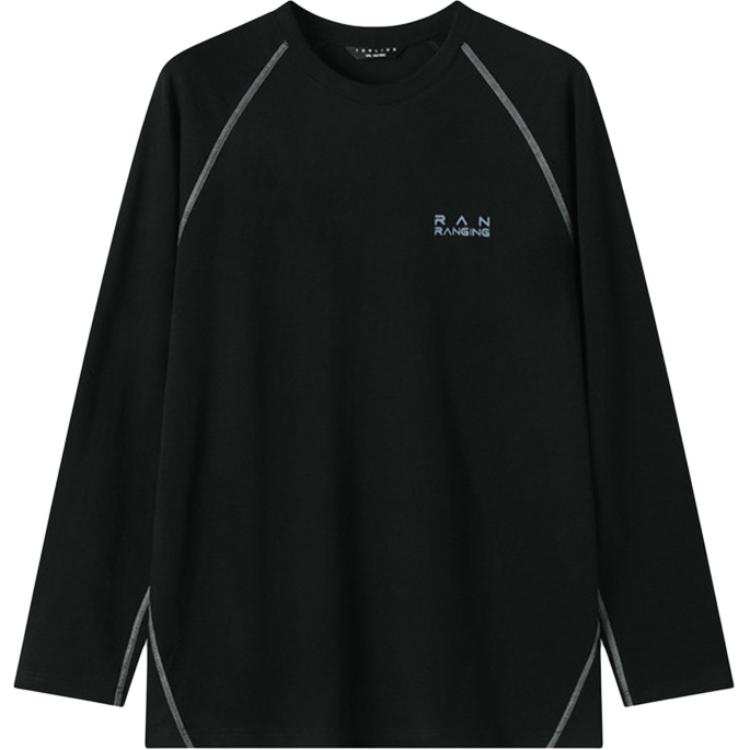 Tonlion T Shirts Unisex Black Crew Neck Moderate Straight Fit