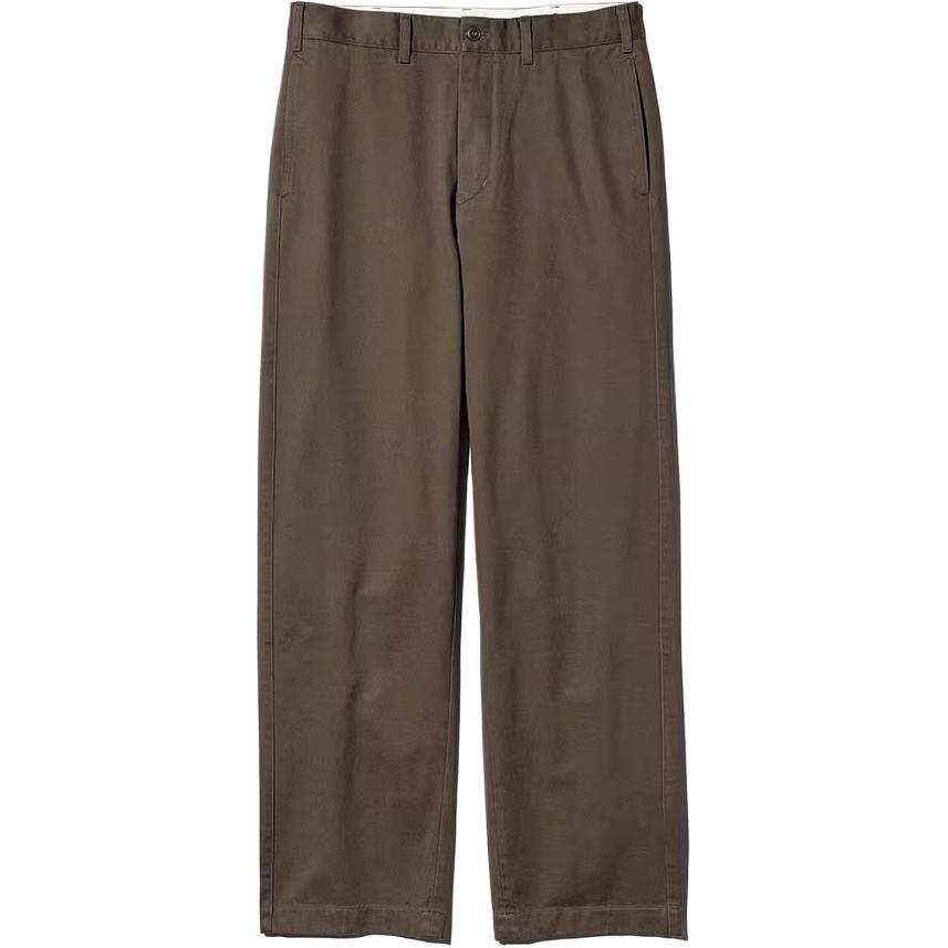 UNIQLO SS26 Casual Pants Men's Dark Umber Moderate Straight Fit Pants