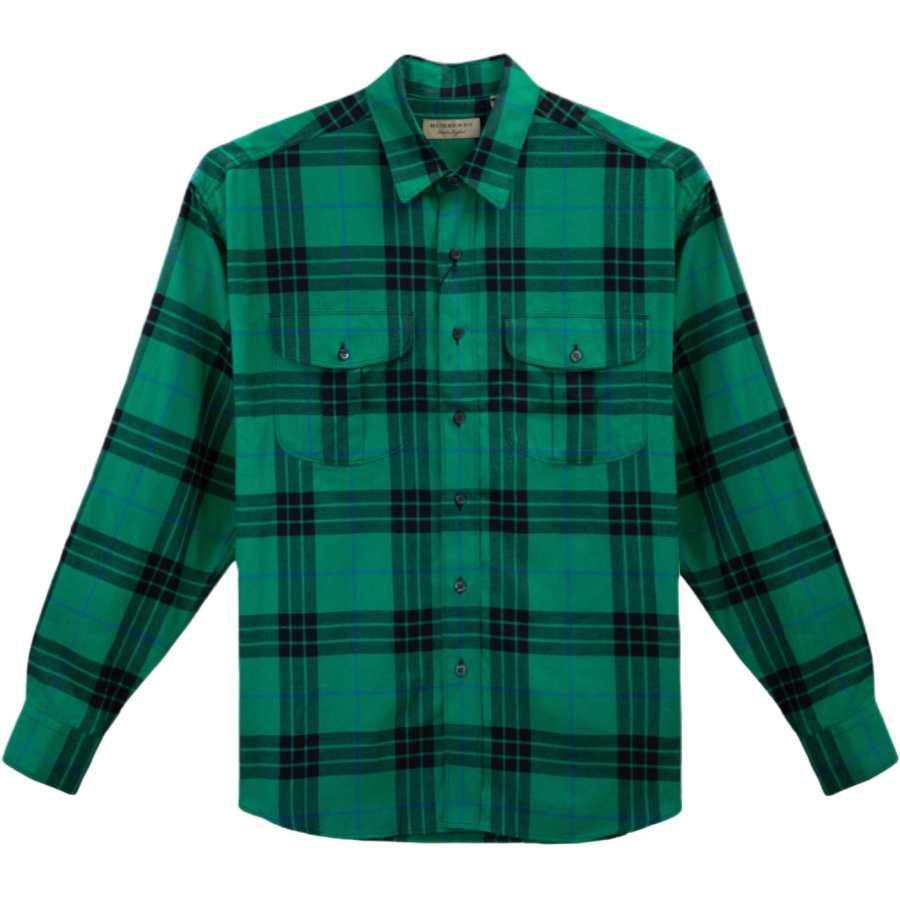 Burberry Shirts Men's Green Lapel Moderate Straight Fit