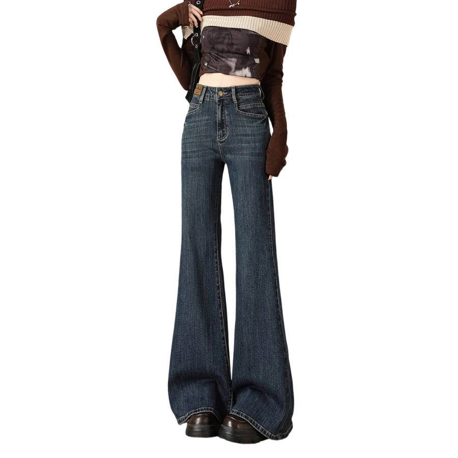 BALENO Jeans Women's Washed Color Moderate Flared Pants