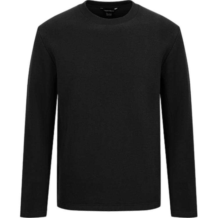 URBAN REVIVO T Shirts Men's Jet Black Crew Neck
