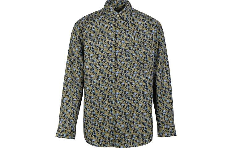 URBAN REVIVO Shirts Men's Multicolor Lapel Thin Shirt