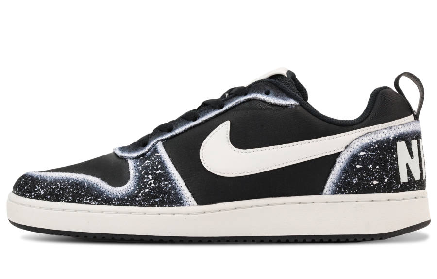 Nike Nike Court Borough Iridescent Leather Slip Resistant Abrasion Resistant Low top Skateboard Shoes Men's Black White