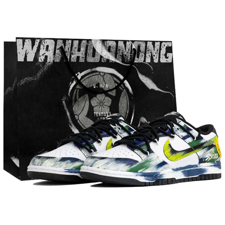Nike Nike Dunk Skateboard Shoes Men's Low Top Black/Blue/Green