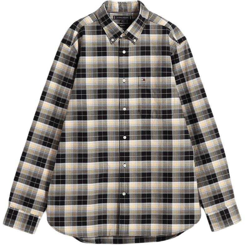 Tommy Hilfiger Shirts Men's Black & Yellow Lapel Moderate Other