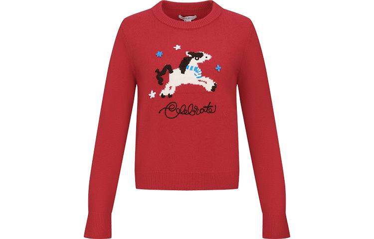 URBAN REVIVO Sweaters Women's Red Crew Neck Moderate Other
