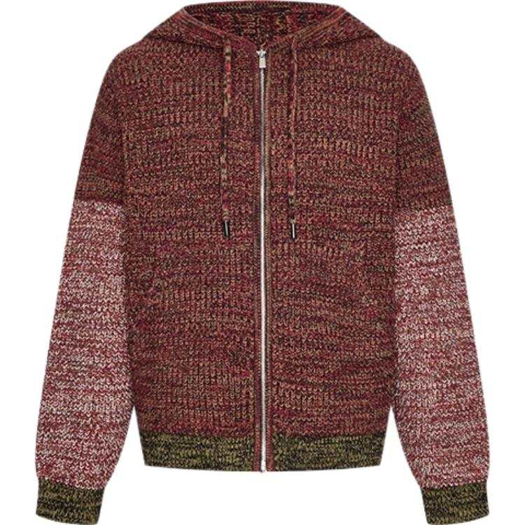 URBAN REVIVO Knitwear Men's Burgundy Hooded Moderate
