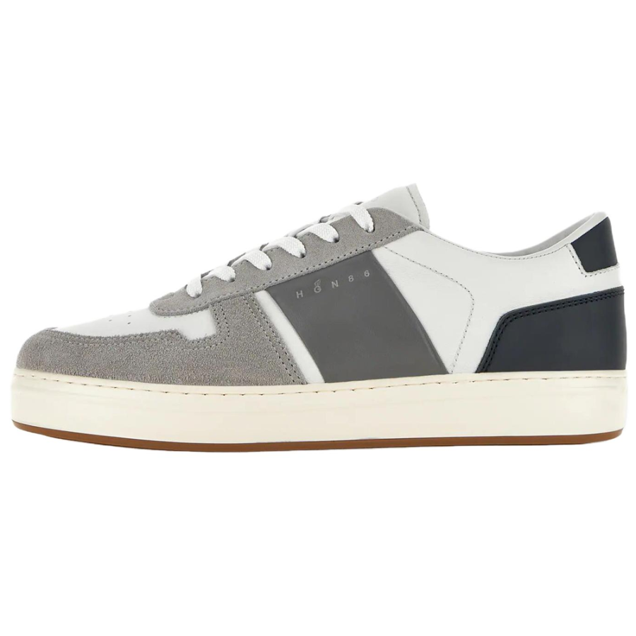 HOGAN H TV Leather, Suede Low top Skateboard Shoes 3.6cm Men's Gray White