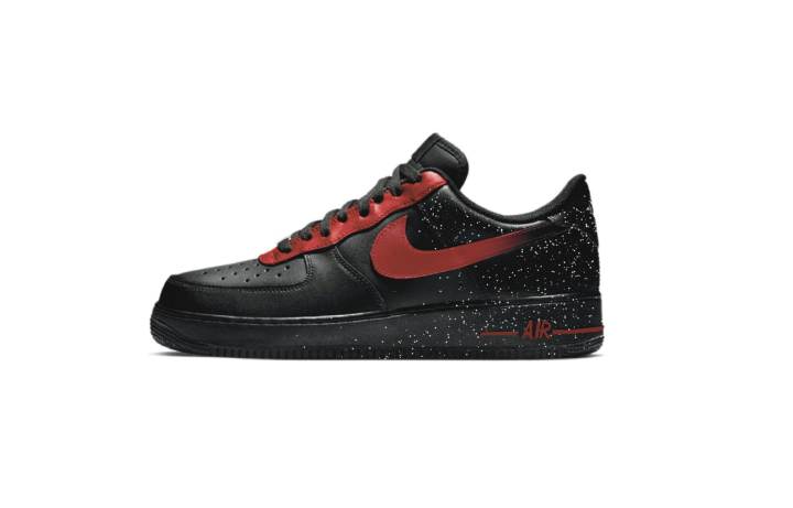 Nike Nike Air Force 1 Low top Skateboard Shoes Men's Black Red