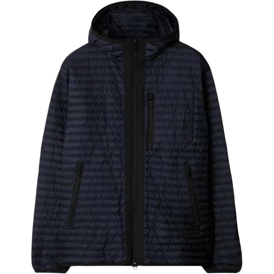 Burberry Down Jackets Men's Indigo Purple Hooded Non Detachable Moderate Straight Fit