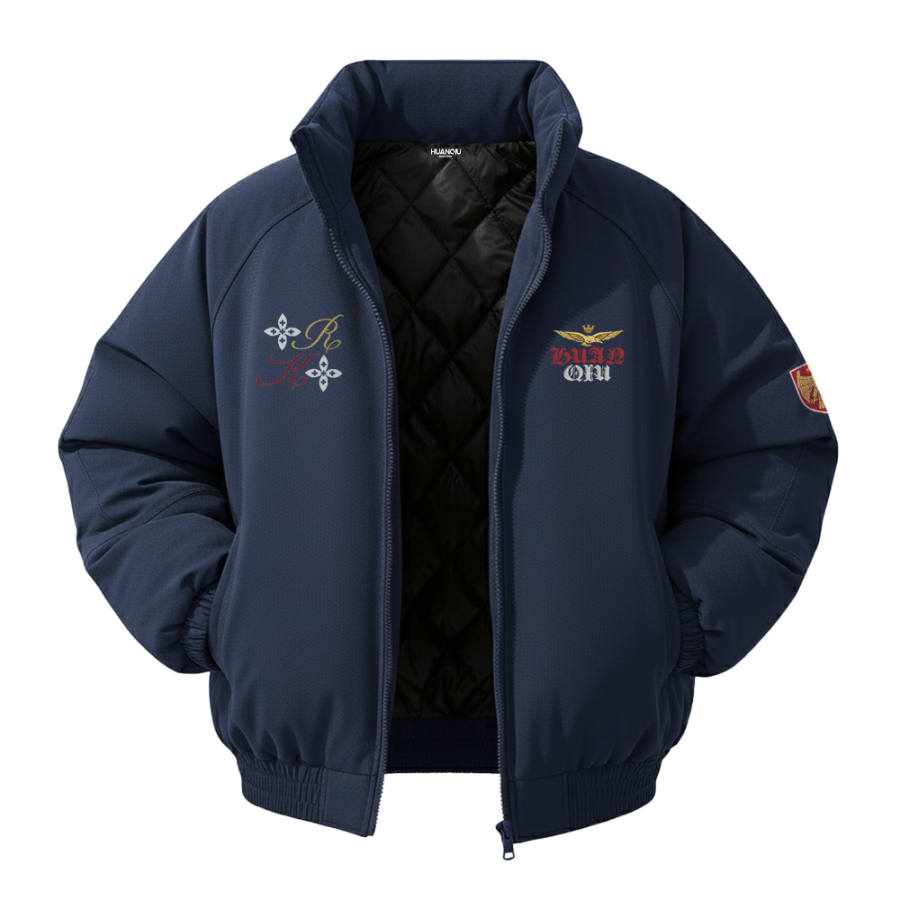 HUANQIU Puffer Jackets Unisex Stand Collar Thickened
