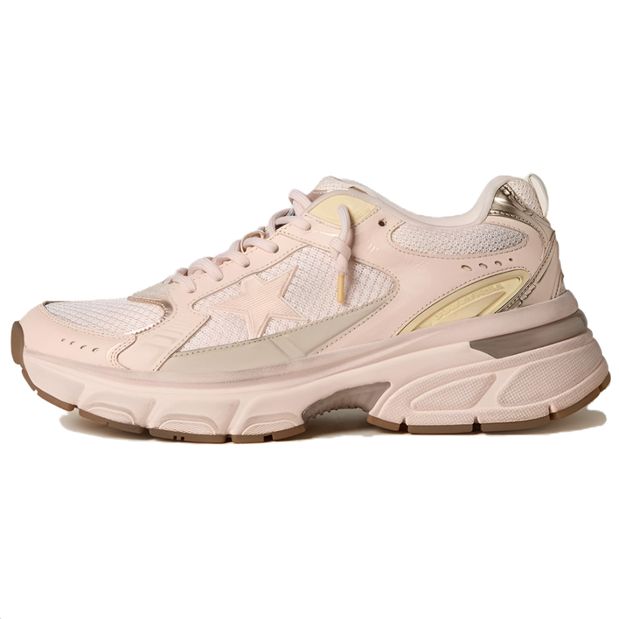 Golden Goose Lightstar Leather Low top Casual Shoes Women's Pink