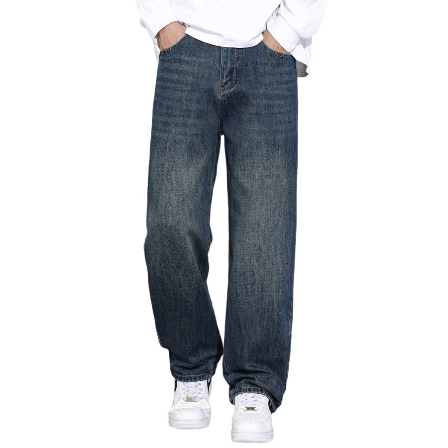 BALENO Jeans Men's Thickened And Fleece Lined Straight Fit Pants