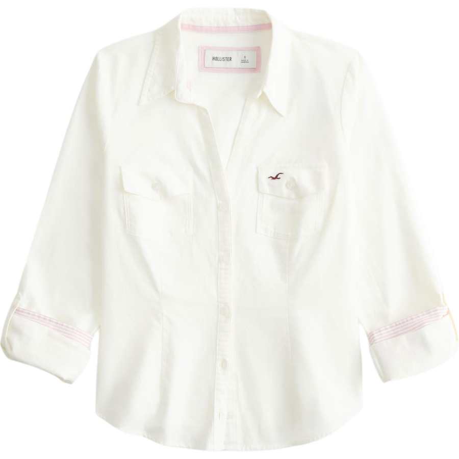 Hollister/ Shirts Women's White Lapel Moderate