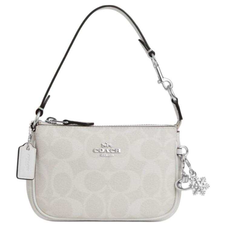 COACH Nolita Cow Leather Shoulder Bag, Crossbody Bag, Handbag Mini Women's White