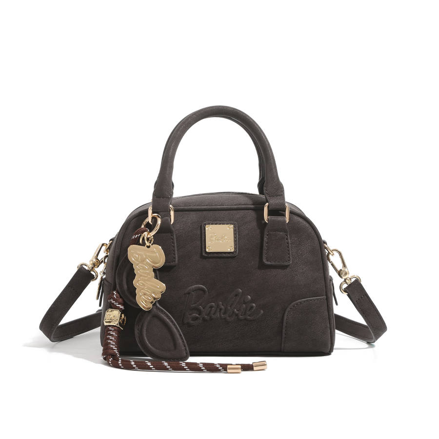 Barbie Synthetic Leather Handbag Regular Women's Coffee