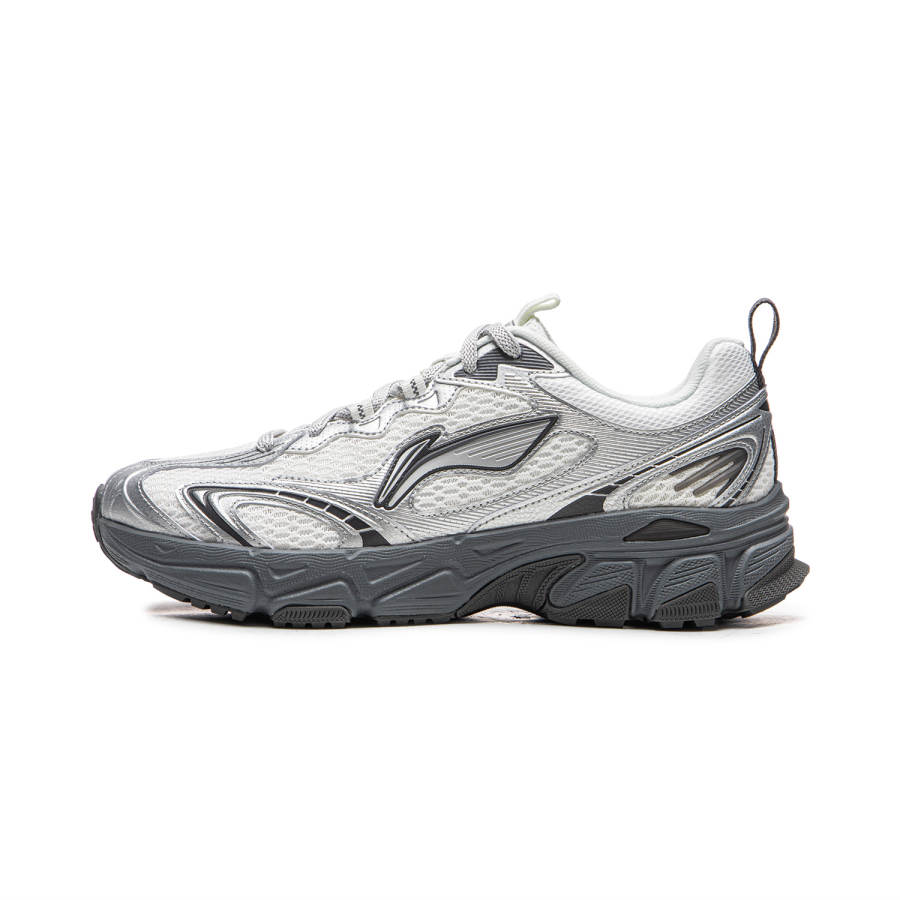 Li-Ning Li Ning Carefree V3 Height Increasing Breathable Rebound Low top Running Shoes Women's White Silver