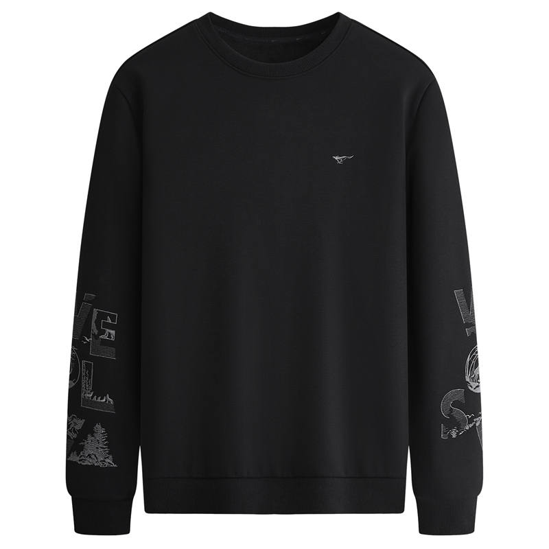 SEPTWOLVES Antibacterial Thermal Fleece Lined Thickened Crew Neck Sweatshirt Men's