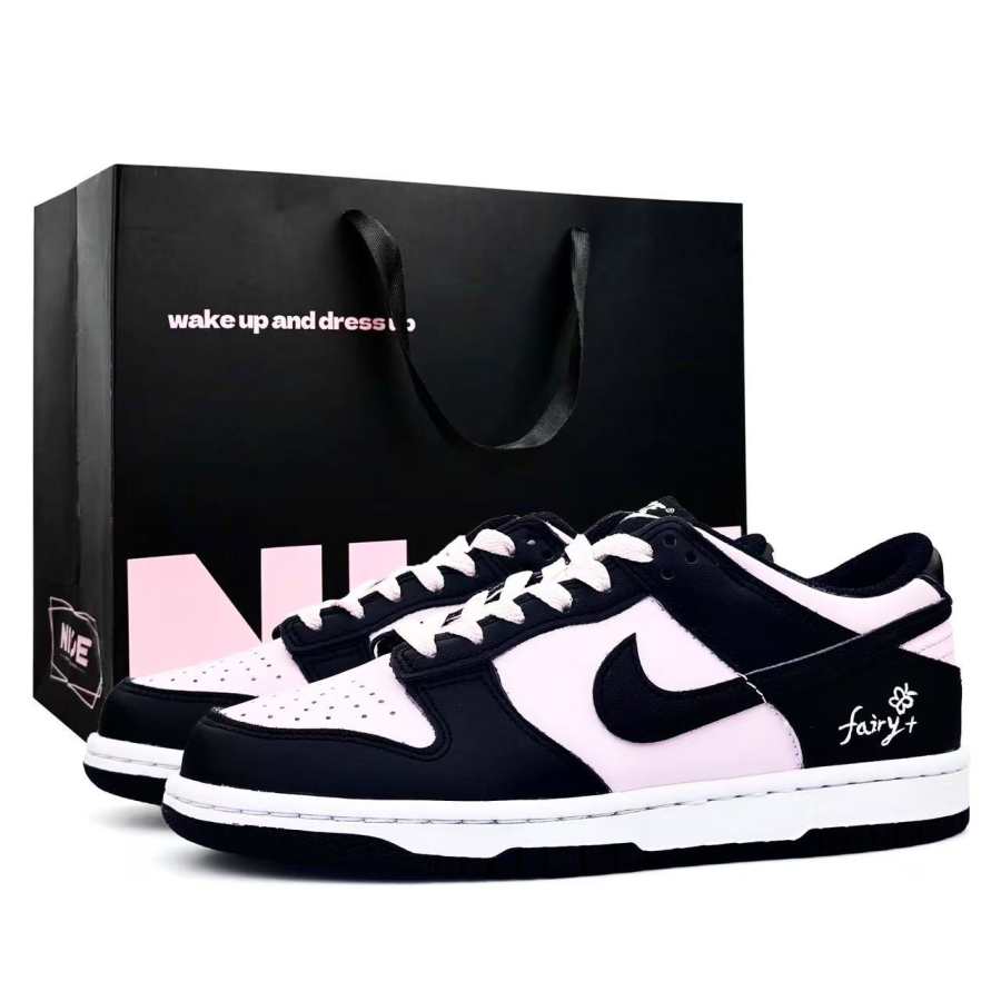 Nike Nike Dunk Special Shopping Bag, Sweetheart Whispers Low top Skateboard Shoes Unisex Black Pink