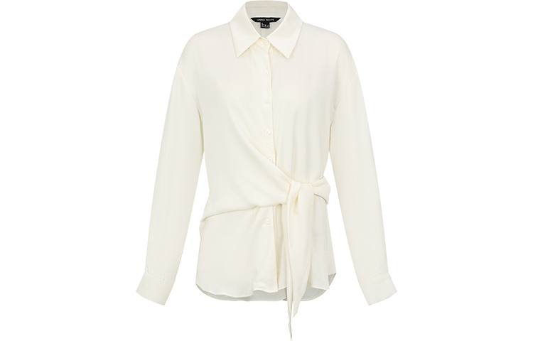 URBAN REVIVO Shirts Women's White Lapel Thin Shirt