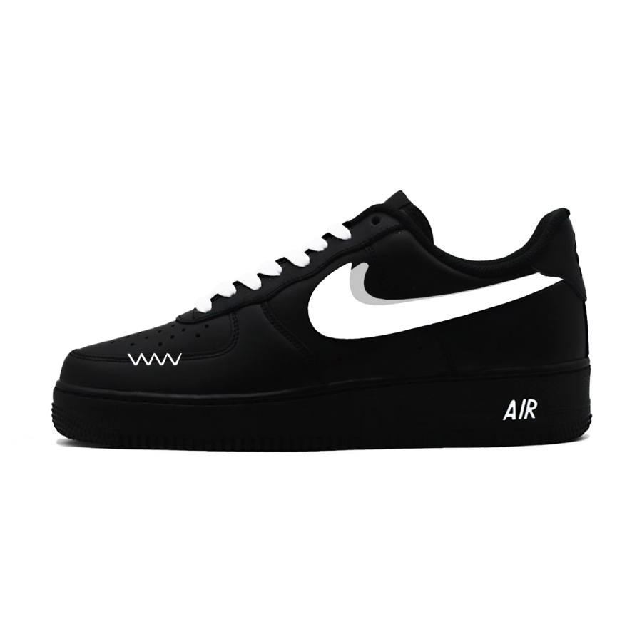 Nike Nike Air Force 1 Night Approach White Arc Abrasion Resistant Slip Resistant Low top Skateboard Shoes Unisex Black White