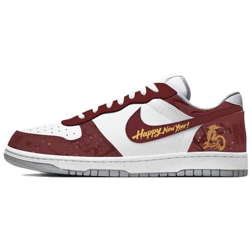 Nike Nike Big Red Horse Welcomes The New Leather Slip Resistant Abrasion Resistant Low top Skateboard Shoes Men's Red White