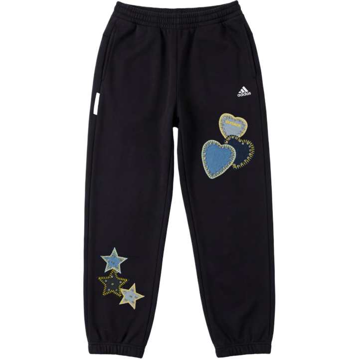 Adidas Adidas Extraordinary Denim Heart Stars Patchwork Fleece Lined Flared Loose Breathable Thermal