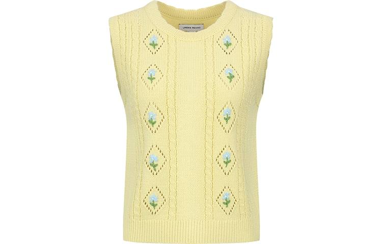 URBAN REVIVO Knitwear Women's Light Yellow Crew Neck Moderate Other