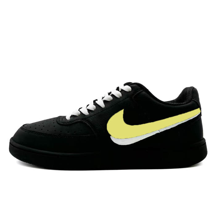 Nike Nike Court Vision Low Ink Tide Lemon Flash Abrasion Resistant Abrasion Resistant Low top Skateboard Shoes Unisex