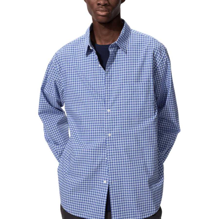UNIQLO SS26 Shirts Unisex Lake Blue Lapel Moderate Other