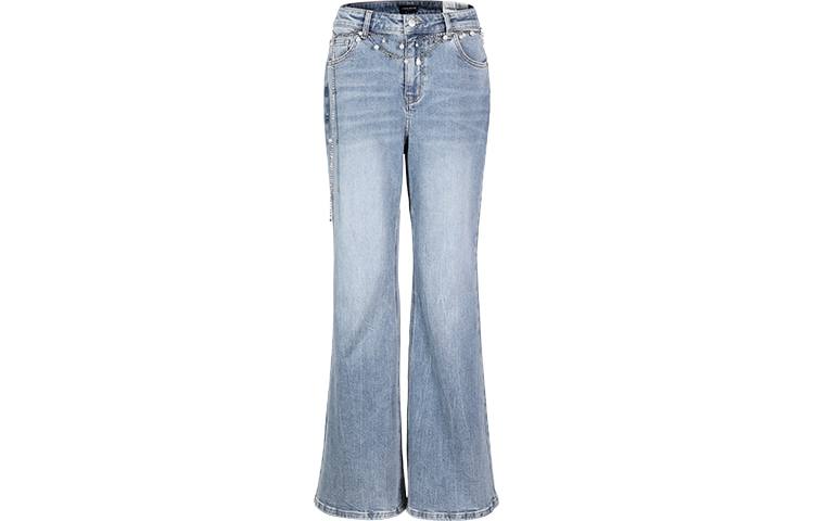 URBAN REVIVO Jeans Women's Blue Moderate Flared Pants