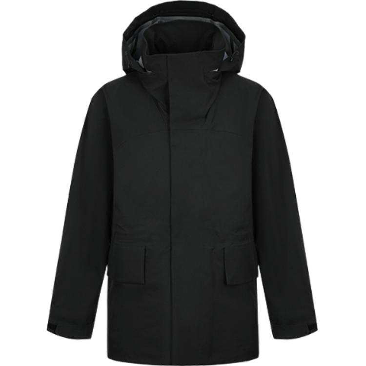 URBAN REVIVO Jackets Men's Black Hooded Moderate Other