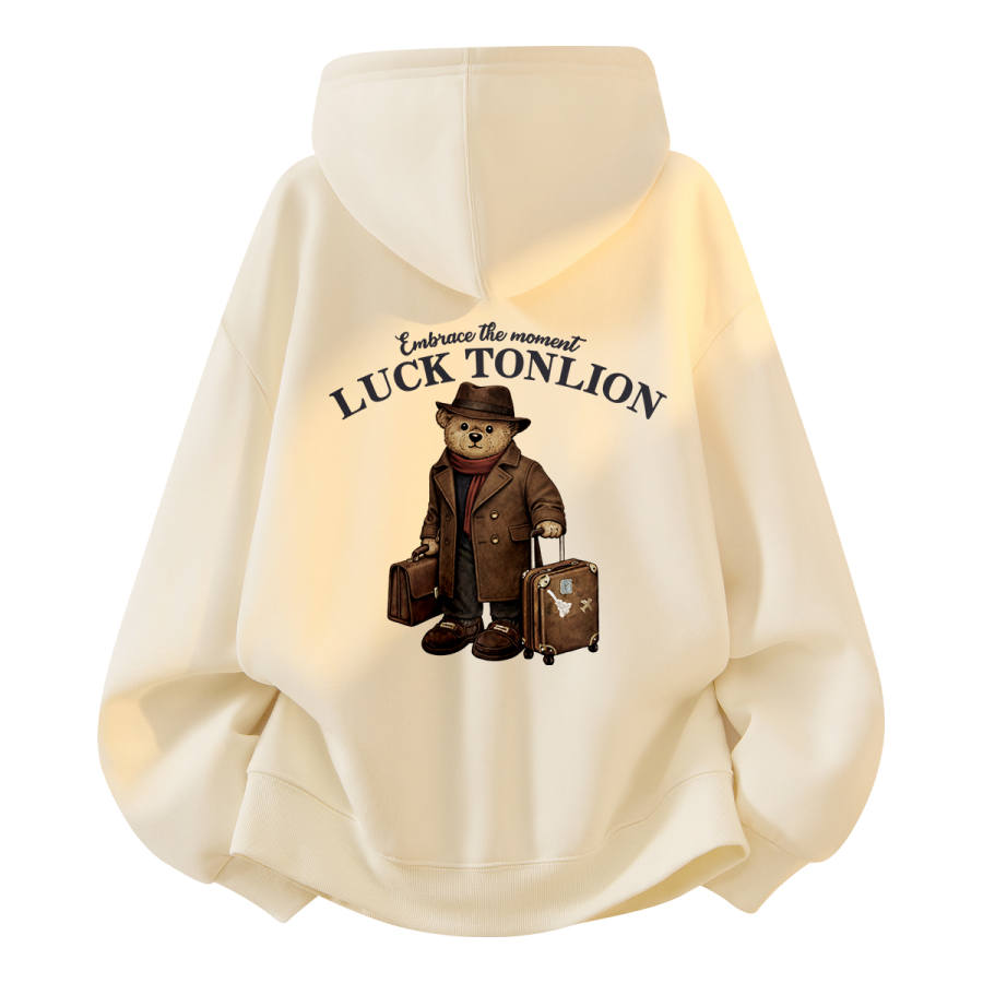 Tonlion Sweatshirts Unisex Hooded Moderate Cardigan