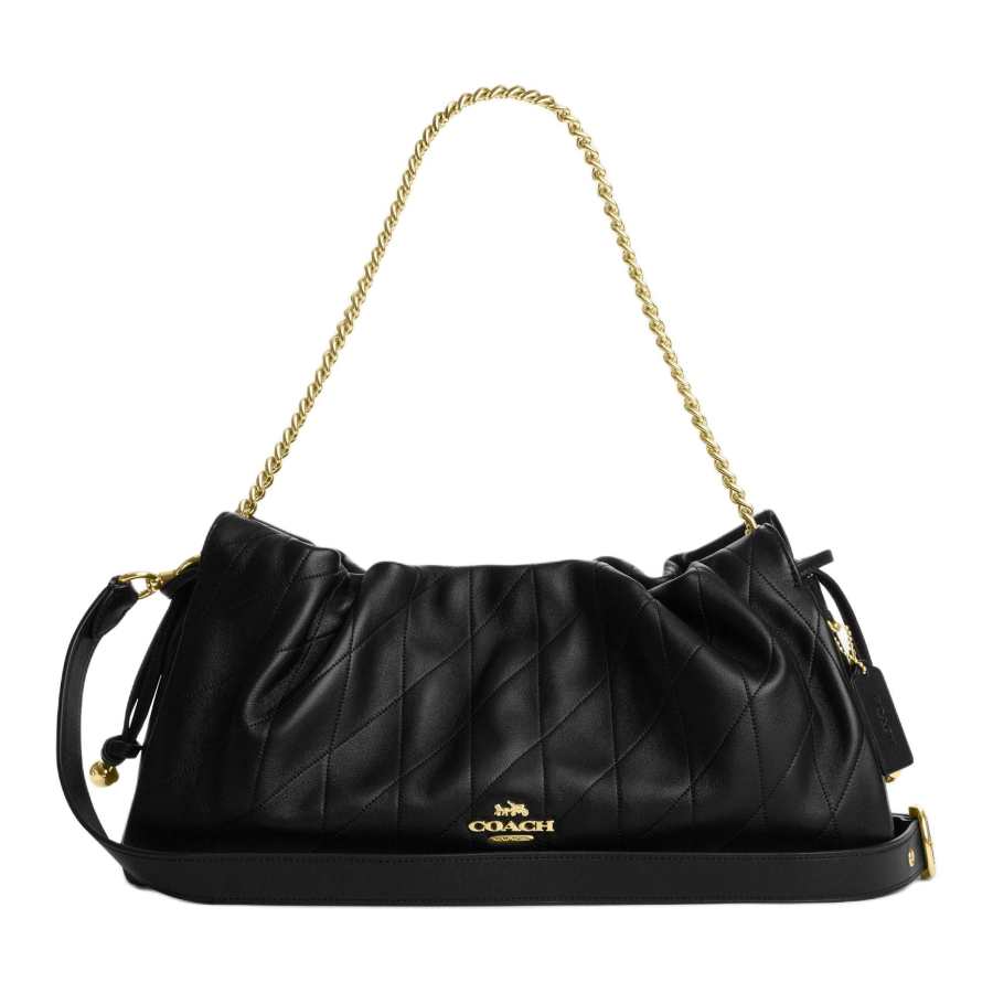 COACH Faye Sheepskin Shoulder Bag Large Women's Black