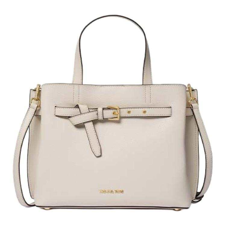 MICHAEL KORS Emilia Cow Leather With Artificial Leather Handbag Medium Women's Milk White