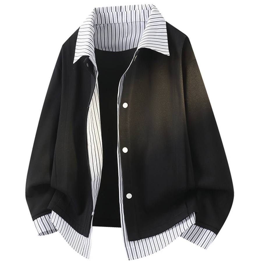 X1617 Shirts Unisex Lapel Moderate Mock Two Piece