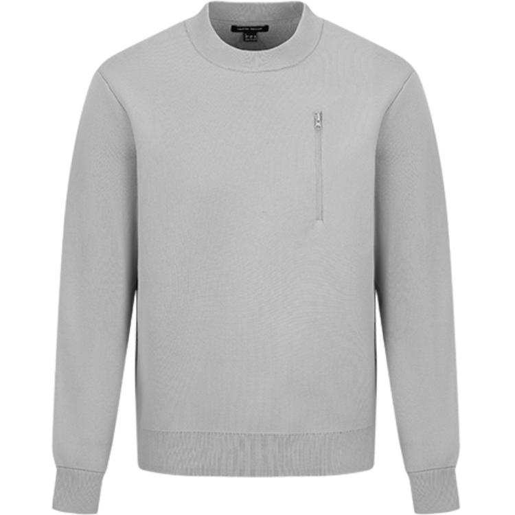 URBAN REVIVO Knitwear Men's Cool Gray Crew Neck Moderate Other