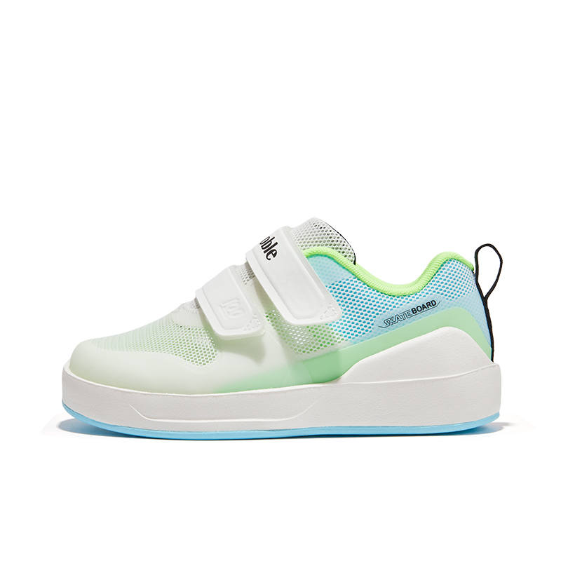 GINOBLE Fabric Breathable Toddler Shoes White/Laser Blue/Green Light Color Infant And Toddler