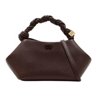 GANNI Grain Synthetic Leather Handbag Women's Brown