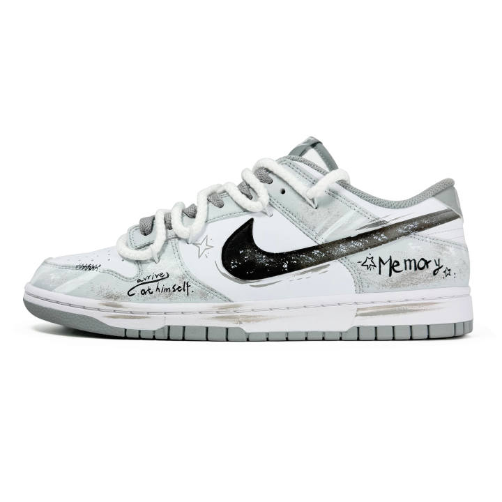 Nike Nike Dunk Gray Memory Abrasion Resistant Low top Skateboard Shoes Unisex
