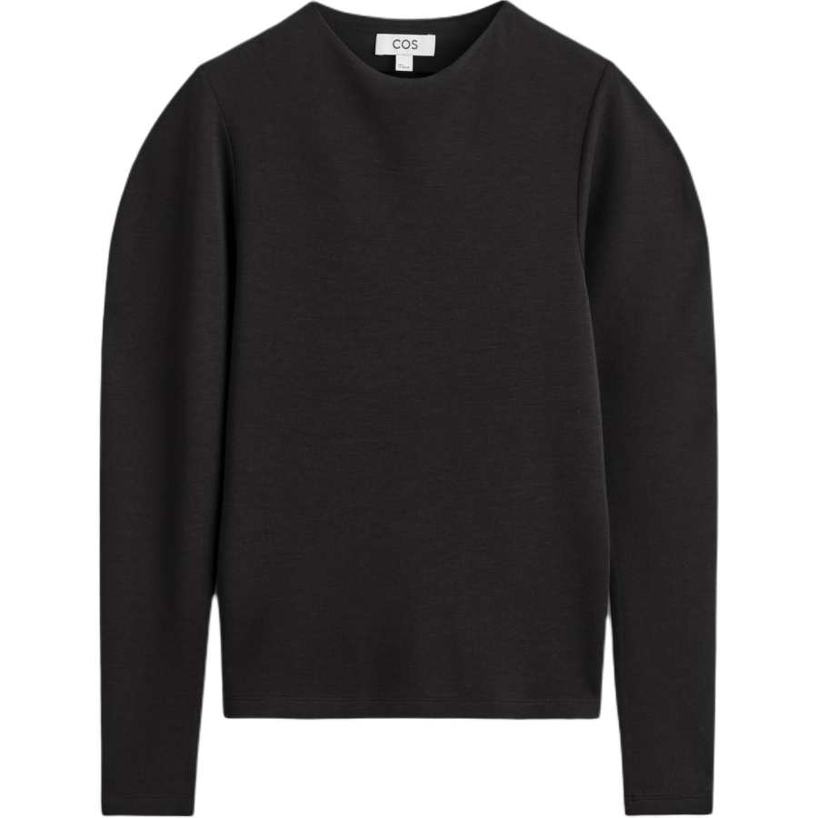 COS T Shirts Women's Black Crew Neck Moderate