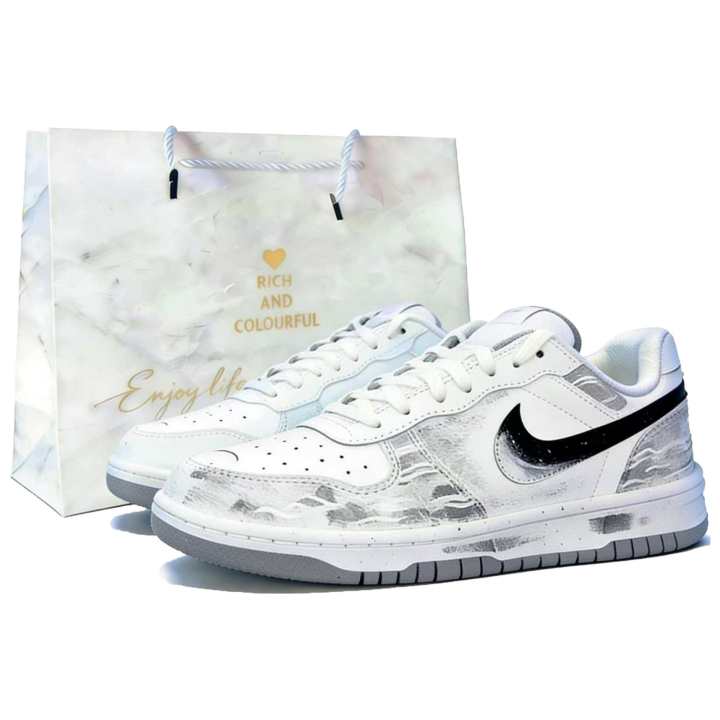 Nike Nike Big Steed Abrasion Resistant Breathable Low top Skateboard Shoes Unisex Gray White