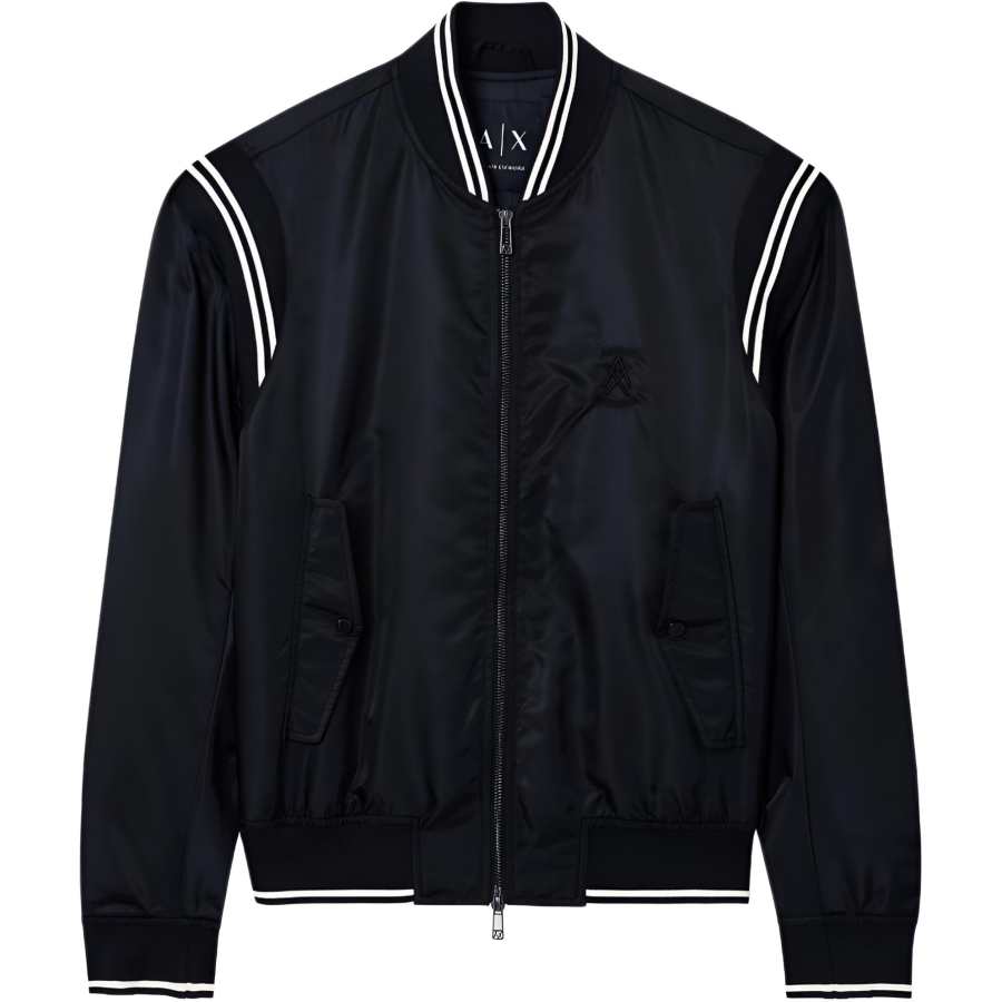 ARMANI EXCHANGE Armani Exchange striped-trim zip-up jacket