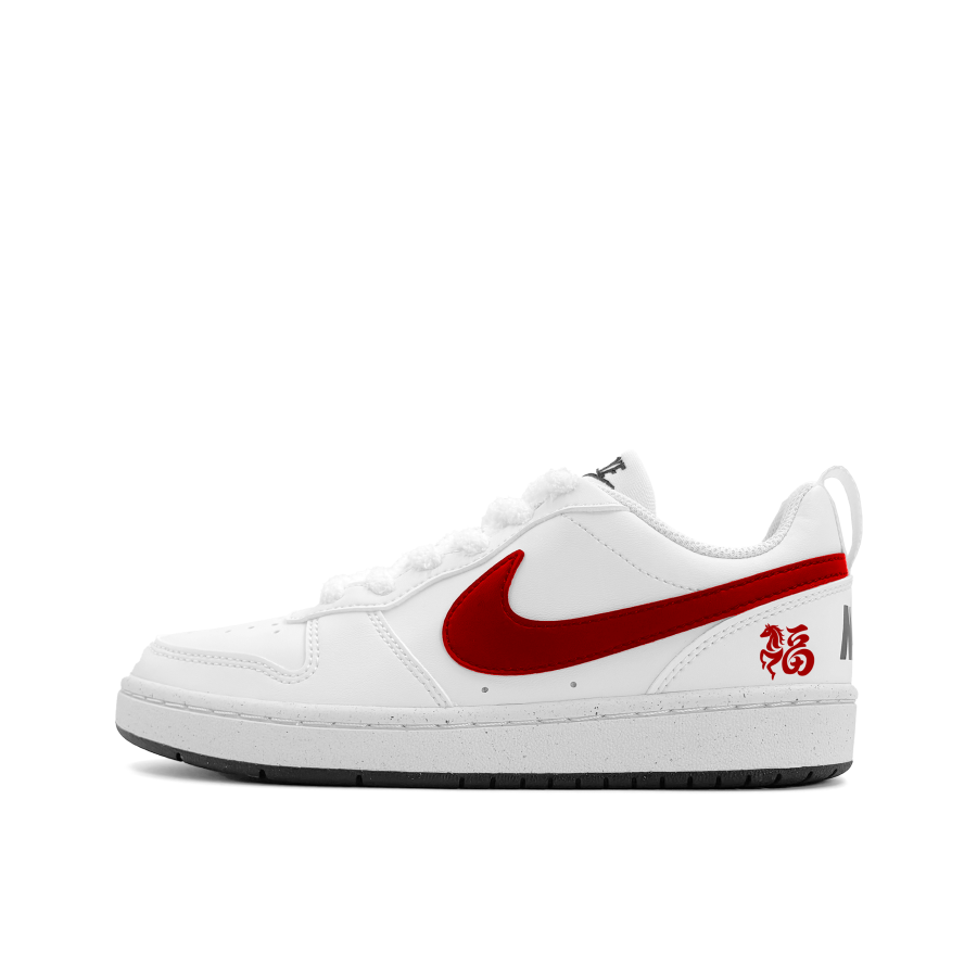 Nike Nike Court Borough Instant Blessing Slip Resistant Abrasion Resistant Skateboard Shoes Red Teenagers
