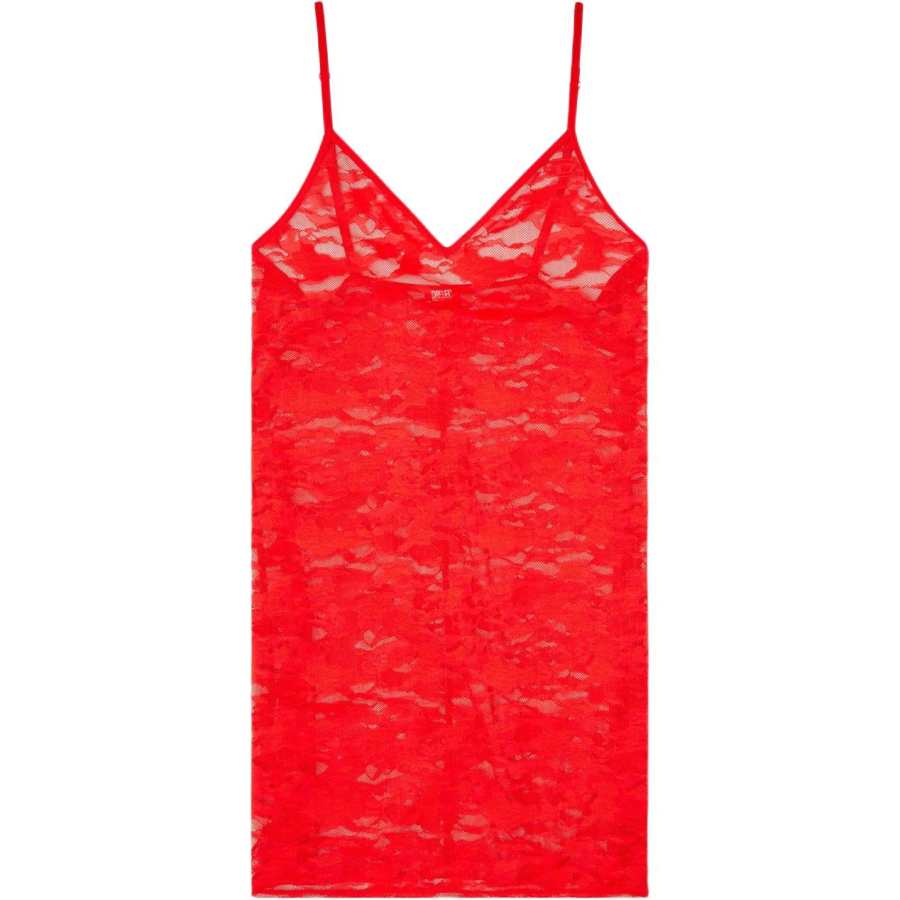 DIESEL Slip Dresses Women's Red V Neck Moderate
