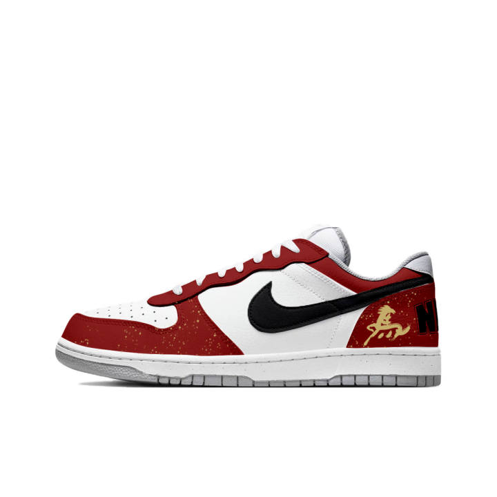 Nike Nike Big Horse Step Blessings Abrasion Resistant Breathable Low top Skateboard Shoes Men's White Red