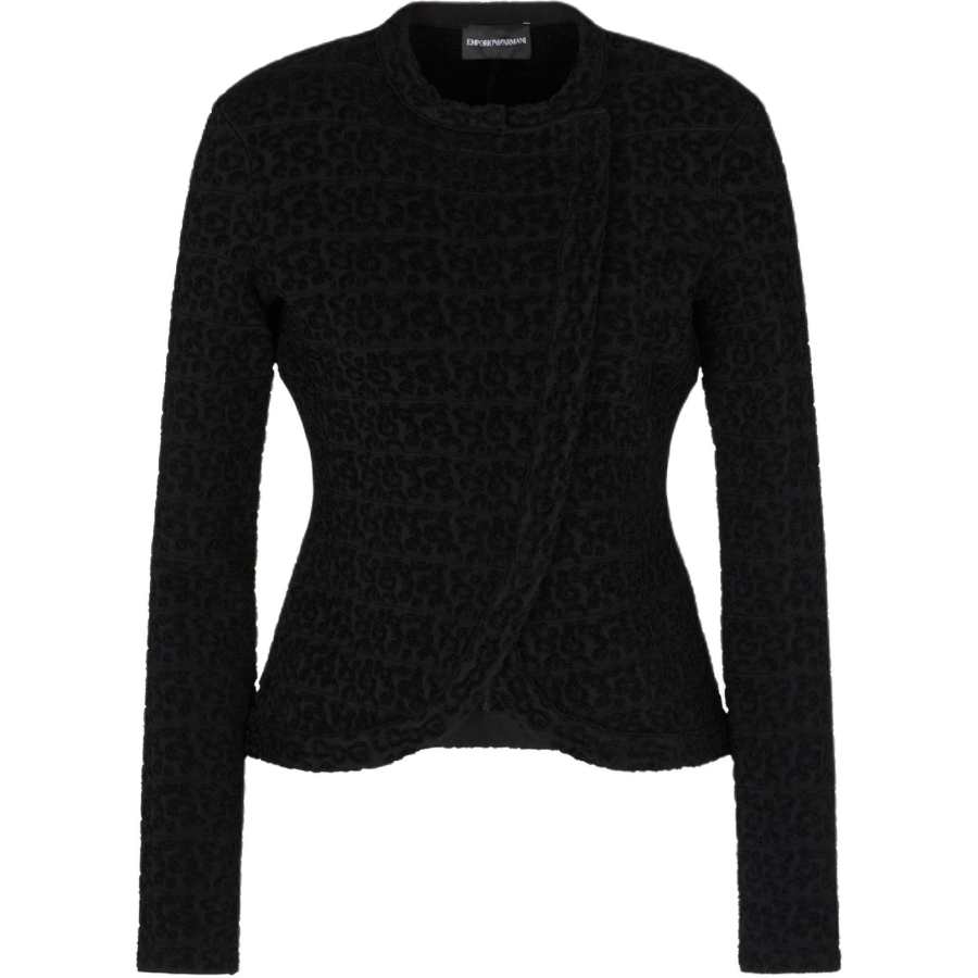 EMPORIO ARMANI Abstract Motif And Off Centre Closure Jacquard Jacket