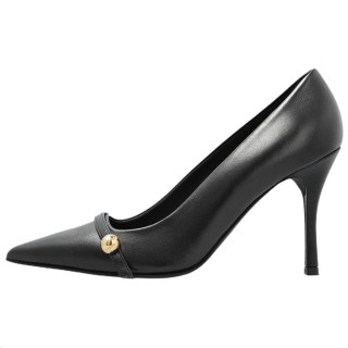 Furla Sfera Leather Slim Heel High Heels 10cm Women's Black
